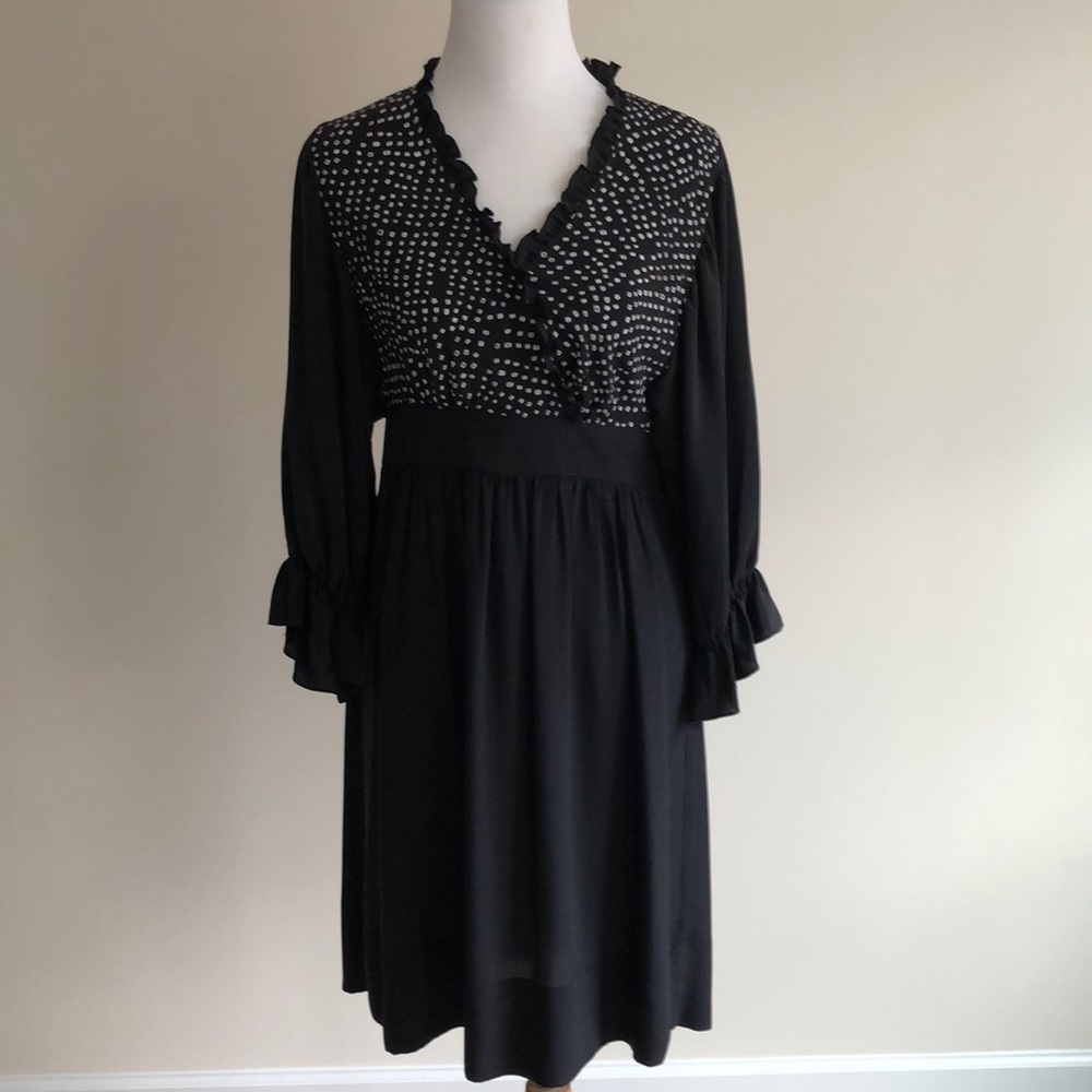 BCBG MAXAZRIA Crossover V-Neck Silk Dress
